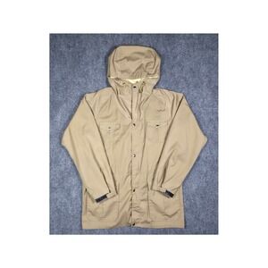 Vintage Twin Peaks Mountain Parka Jacket Mens Medium Tan Made in USA Hooded